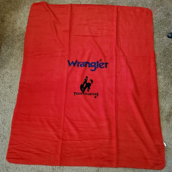 Vintage 1990s Wrangler Texas Stampede Stadium Blanket Red Blue NEW - Picture 3 of 6